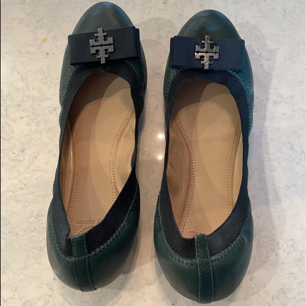 Tory Burch green flats 10.5